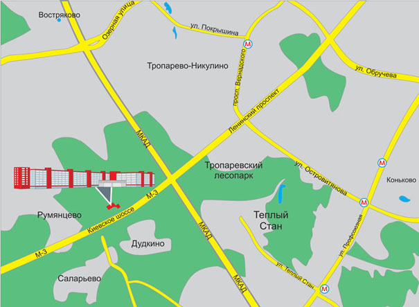 Схема проезда в офис в Бизнес-парке 